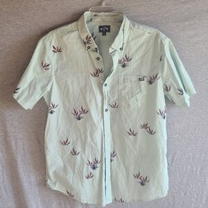 Men's Light Green Shirt with Floral Print